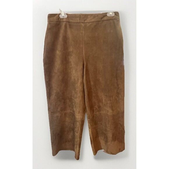 Sfera Soft Faux Suede Wide Leg Casual Crop Pants Size 8-10 - Picture 1 of 6